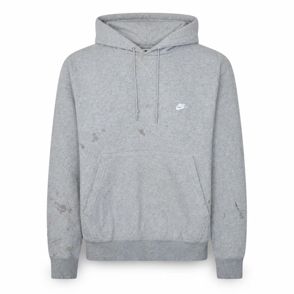 Nike Men's Grey Pullover Fleece Hoodie L Regular Fit