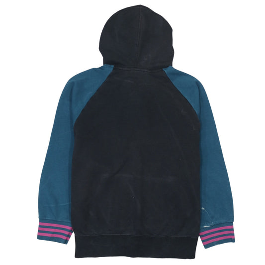 Adidas Women's Black & Teal Hoodie Size 10 Raglan Sleeve Pullover