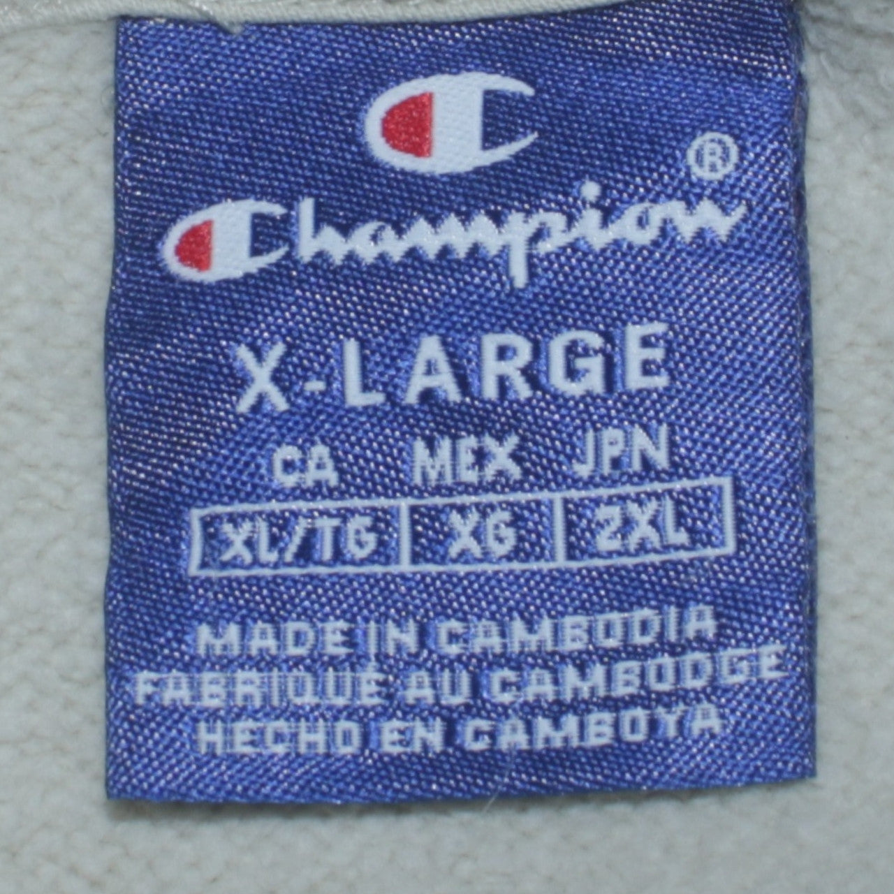 Champion Men’s Beige XL Pullover Hoodie Embroidered Logo Fleece