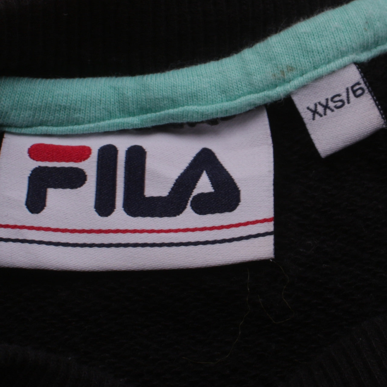 FILA Womens Black XXS Crew Neck Pullover Sweatshirt with Logo Detail