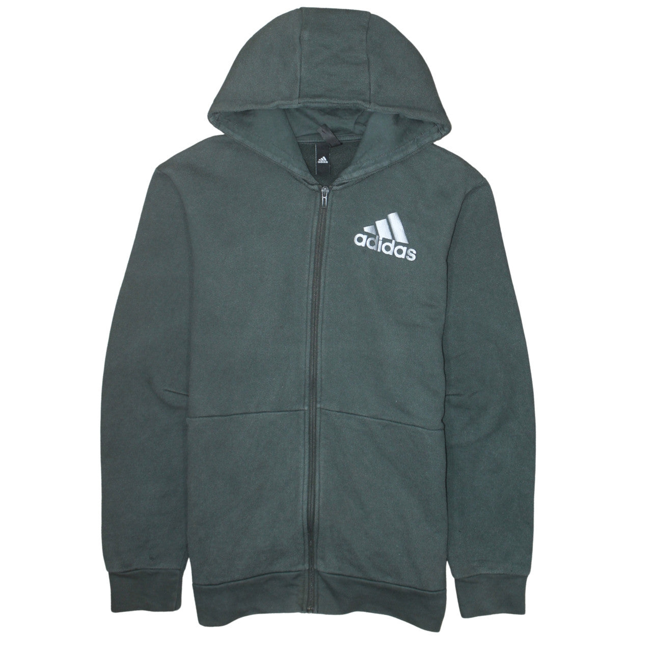 Adidas Men's Green Full Zip Fleece Hoodie XL Sportswear