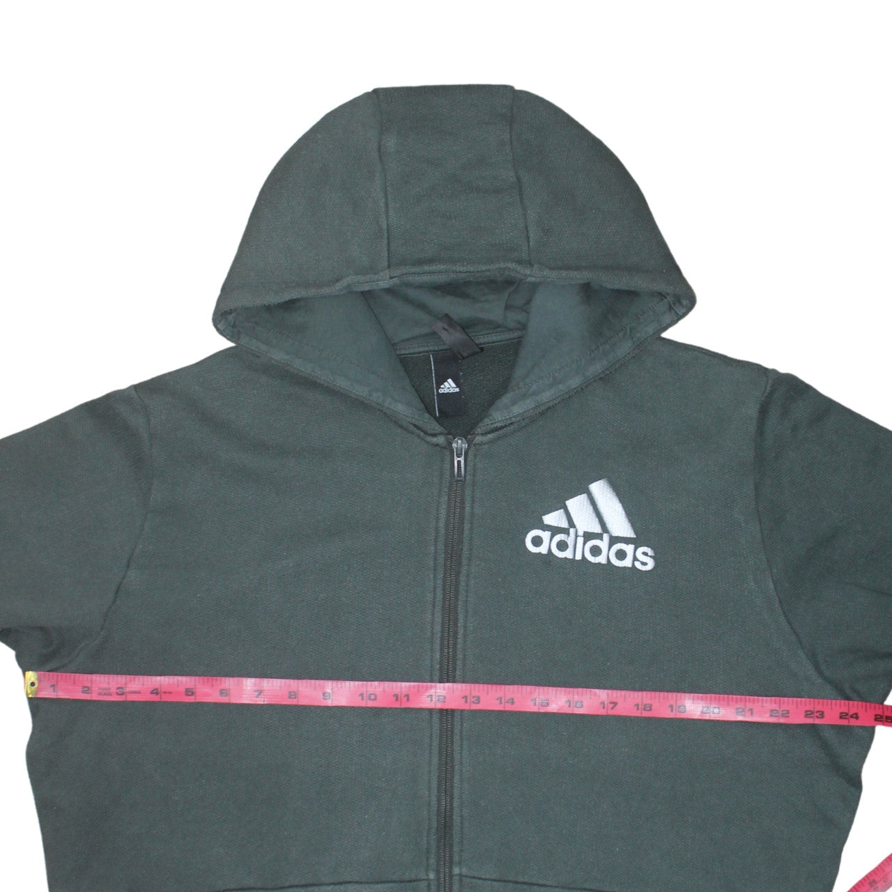 Adidas Men's Green Full Zip Fleece Hoodie XL Sportswear
