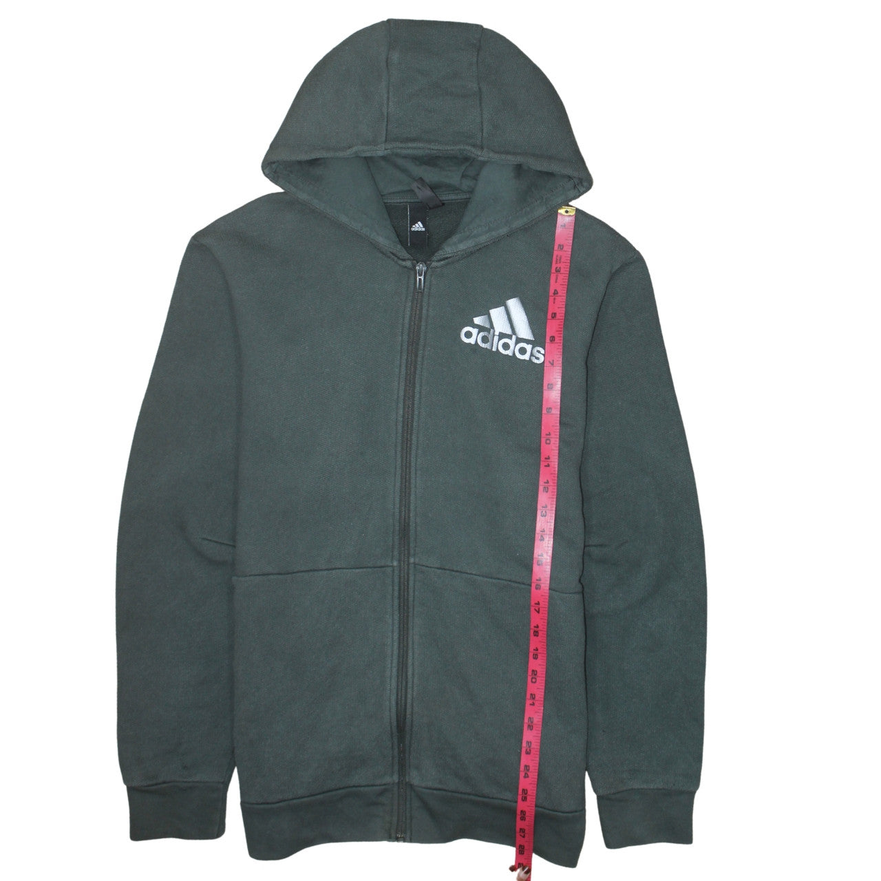 Adidas Men's Green Full Zip Fleece Hoodie XL Sportswear