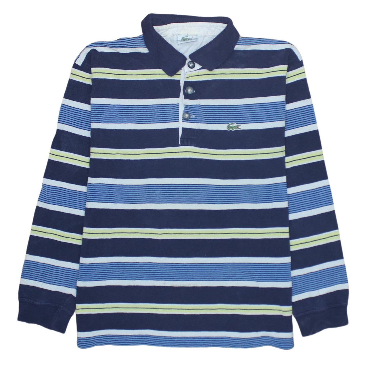 Lacoste Men's Blue Striped Long Sleeve Polo Shirt Size M