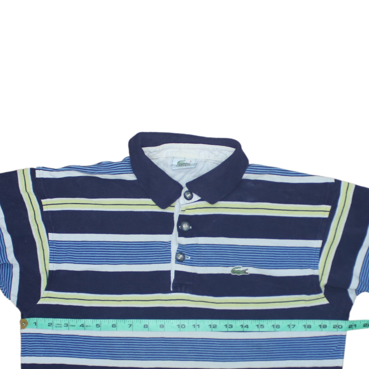 Lacoste Men's Blue Striped Long Sleeve Polo Shirt Size M