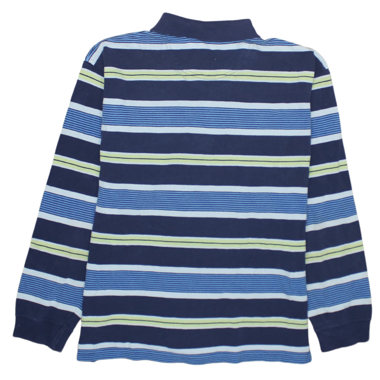 Lacoste Men's Blue Striped Long Sleeve Polo Shirt Size M