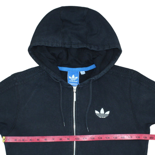 Adidas Womens Black Full Zip Hoodie Small Hooded Sweatshirt
