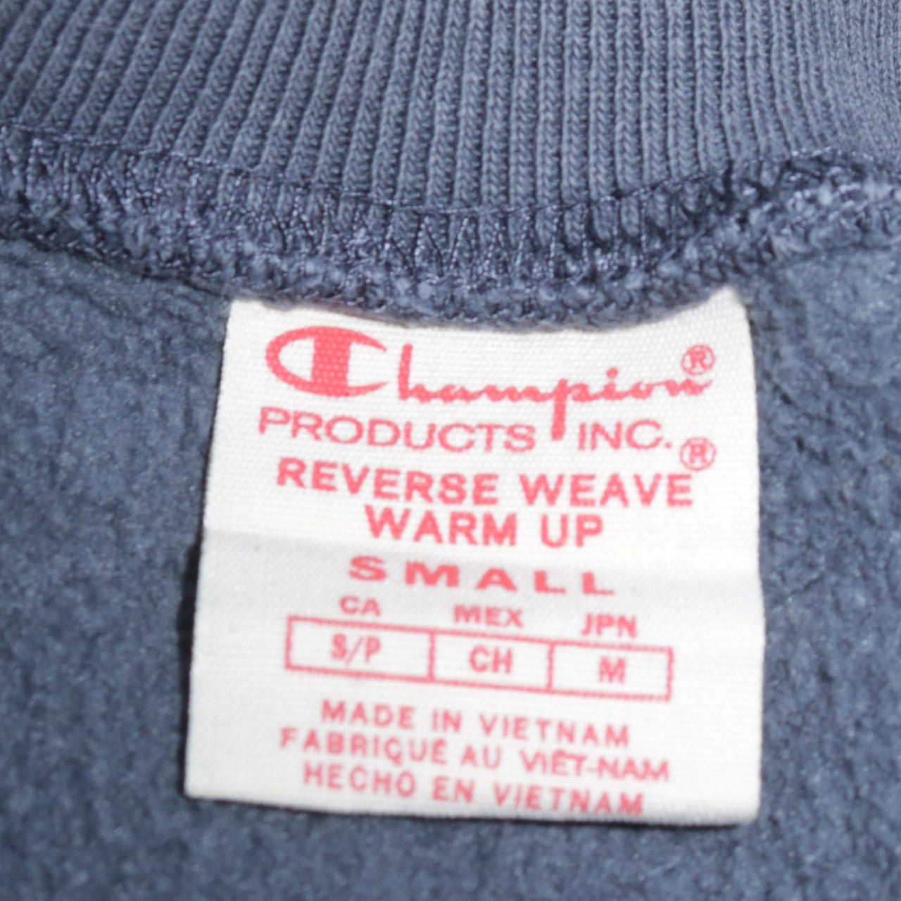 Champion Men's Blue Reverse Weave Sweatshirt Small Classic Crew Neck