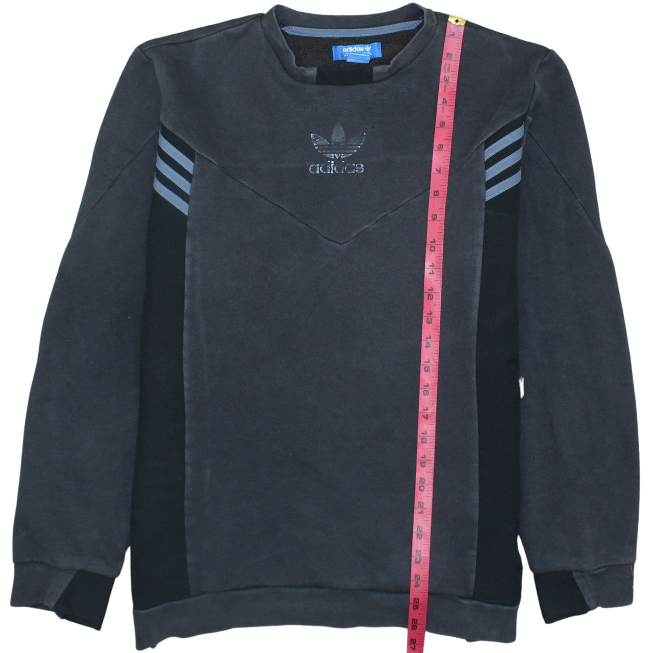 Adidas Men Black Crew Neck Long Sleeve Pullover Sweatshirt L