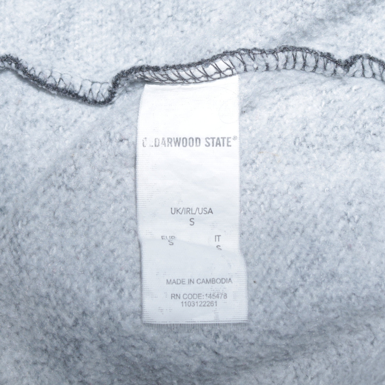 Cedarwood State Men's Grey Full Zip Fleece Hoodie Size S