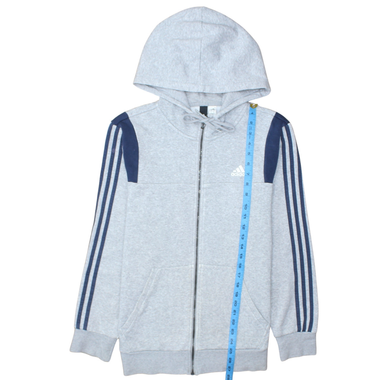 Adidas Men Grey Full Zip Hoodie M Classic Sports Style