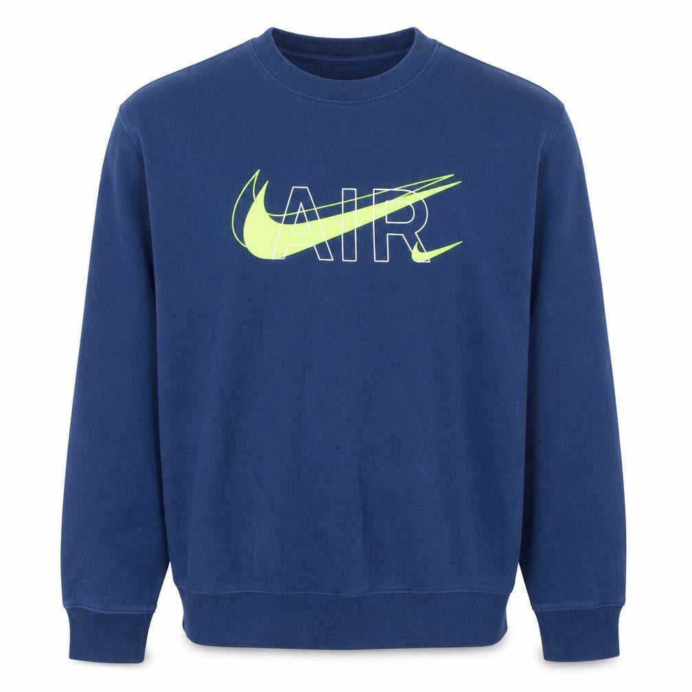 Nike Men's Blue AIR Logo Crew Neck Pullover Sweatshirt XL