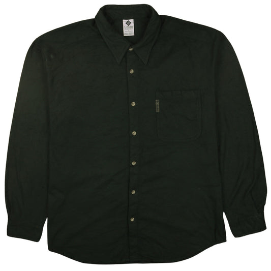 Columbia Men's Green Fleece Long Sleeve Button-Up Shirt L