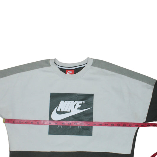 Nike Mens Grey Logo Crew Neck Sweatshirt Size M Regular Fit