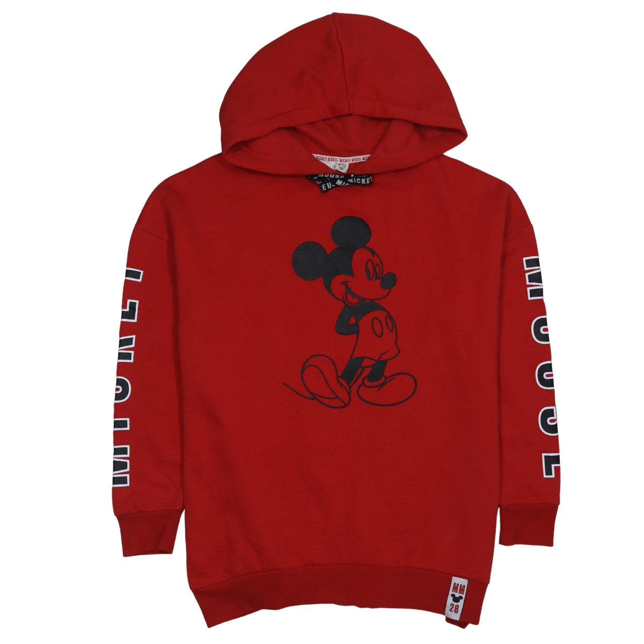 Disney Women's Red Mickey Mouse Hooded Pullover Hoodie Size 10/12