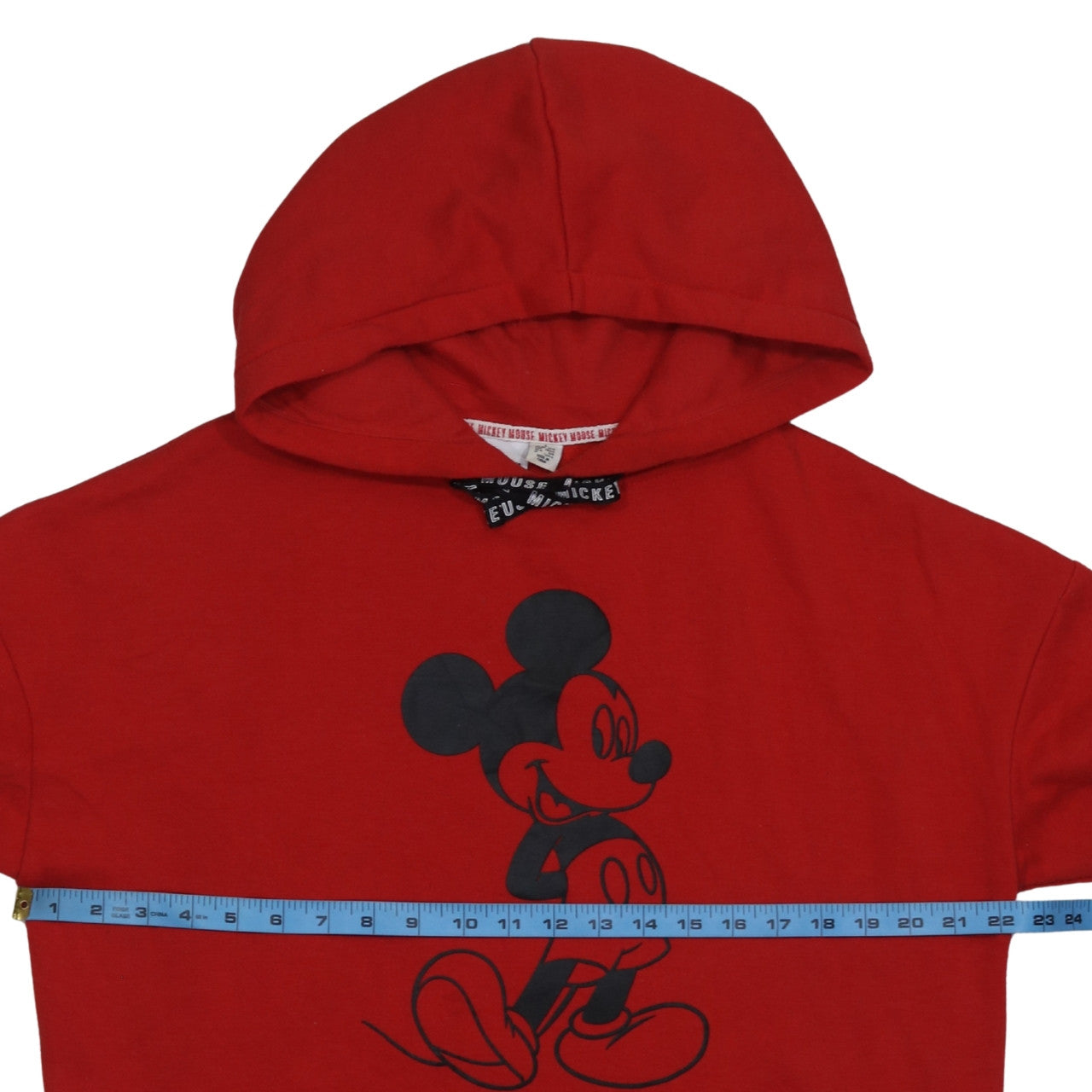 Disney Women's Red Mickey Mouse Hooded Pullover Hoodie Size 10/12