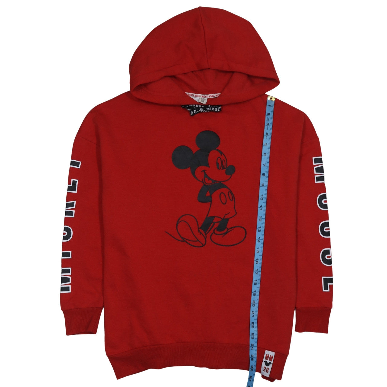 Disney Women's Red Mickey Mouse Hooded Pullover Hoodie Size 10/12