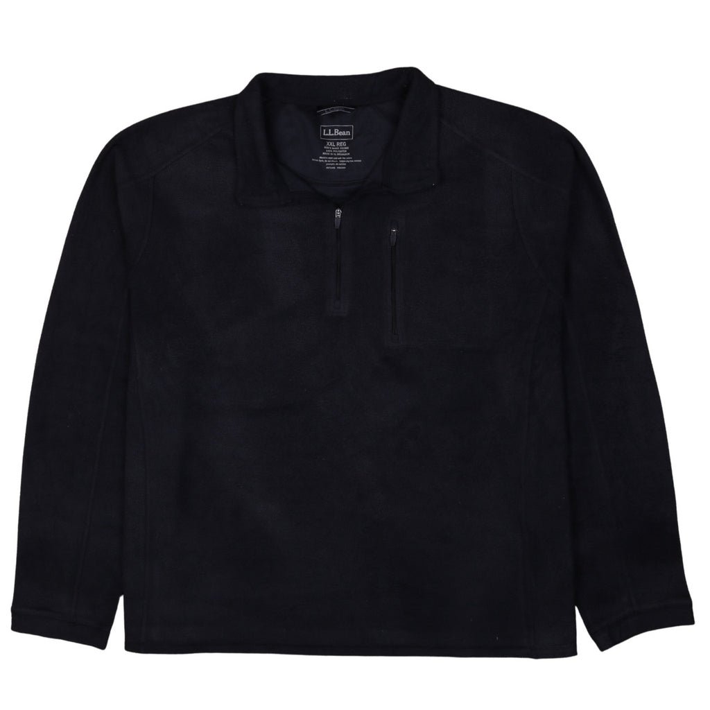 L.L.Bean Men's Black 2XL Fleece Pullover Quarter Zip Sweatshirt