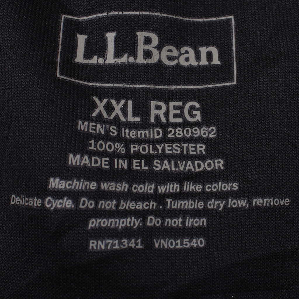 L.L.Bean Men's Black 2XL Fleece Pullover Quarter Zip Sweatshirt