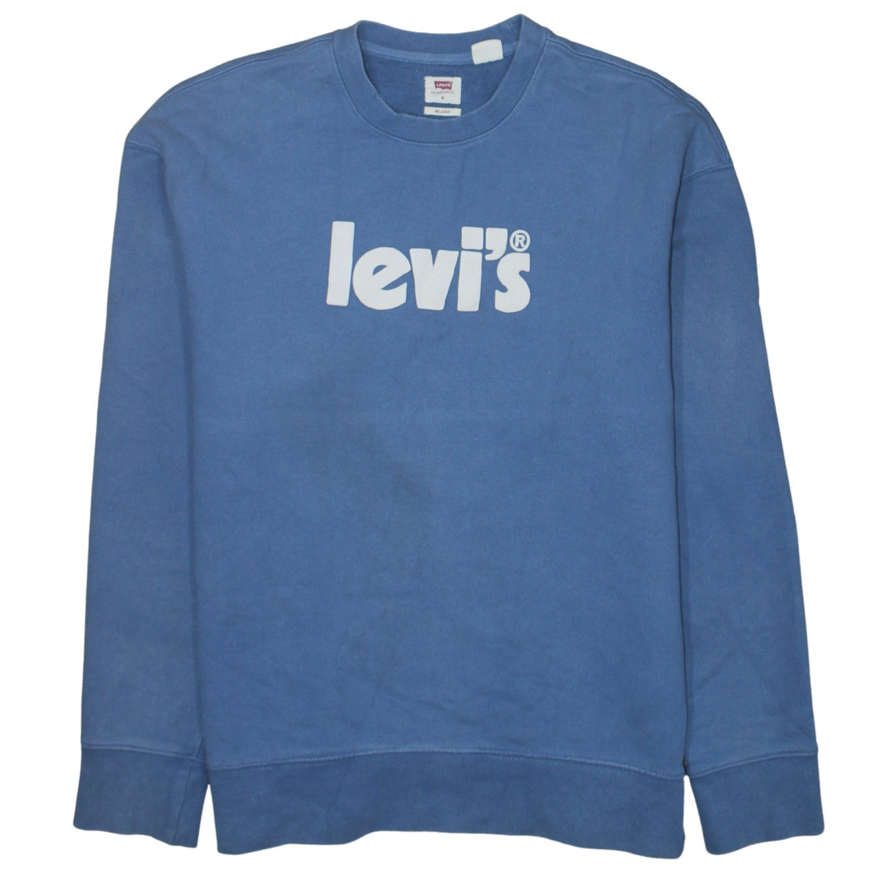 Levi's Men's Blue Relaxed Fit Logo Crew Neck Sweatshirt Medium