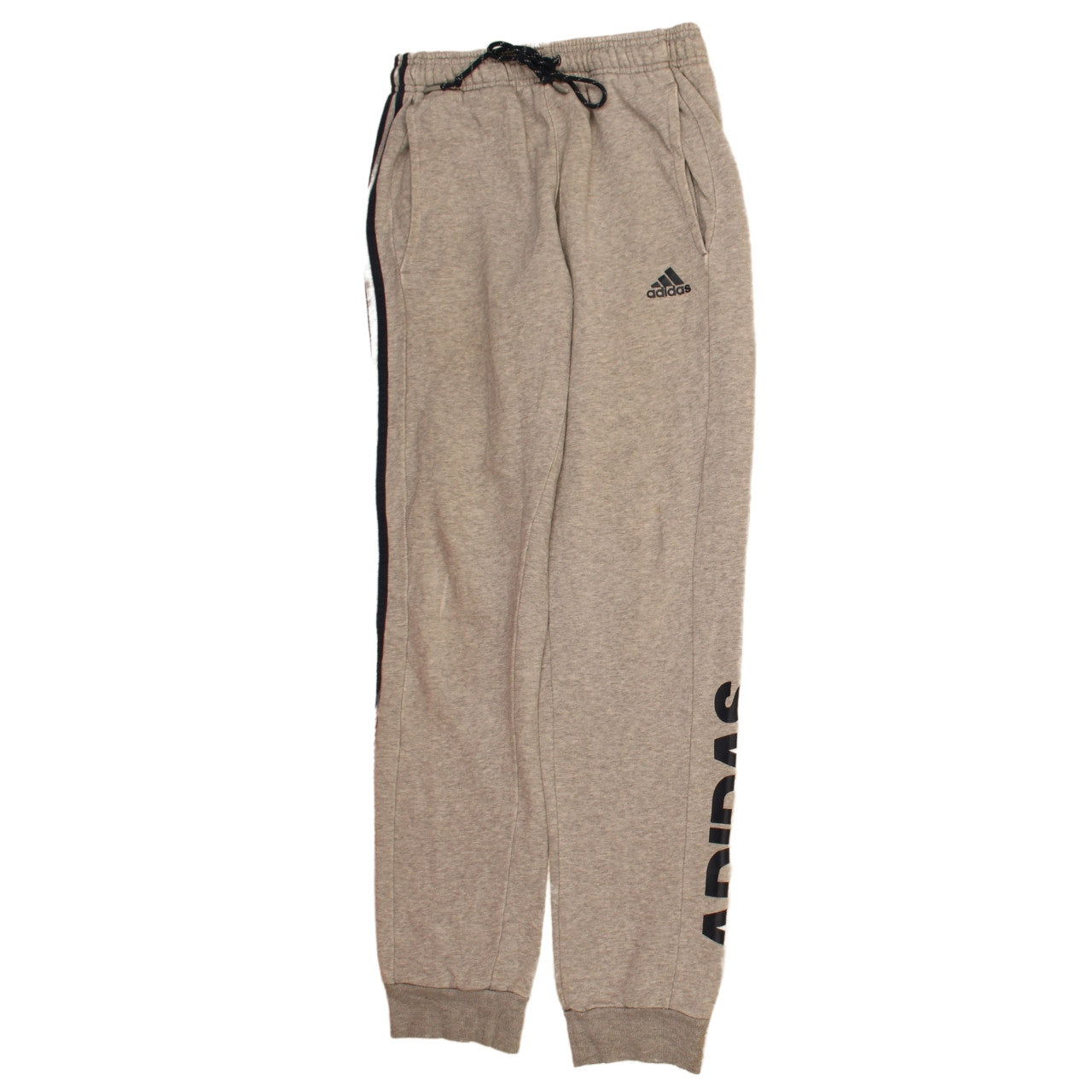 Adidas Mens Beige Jogger Trousers M Regular Fit Cotton Blend