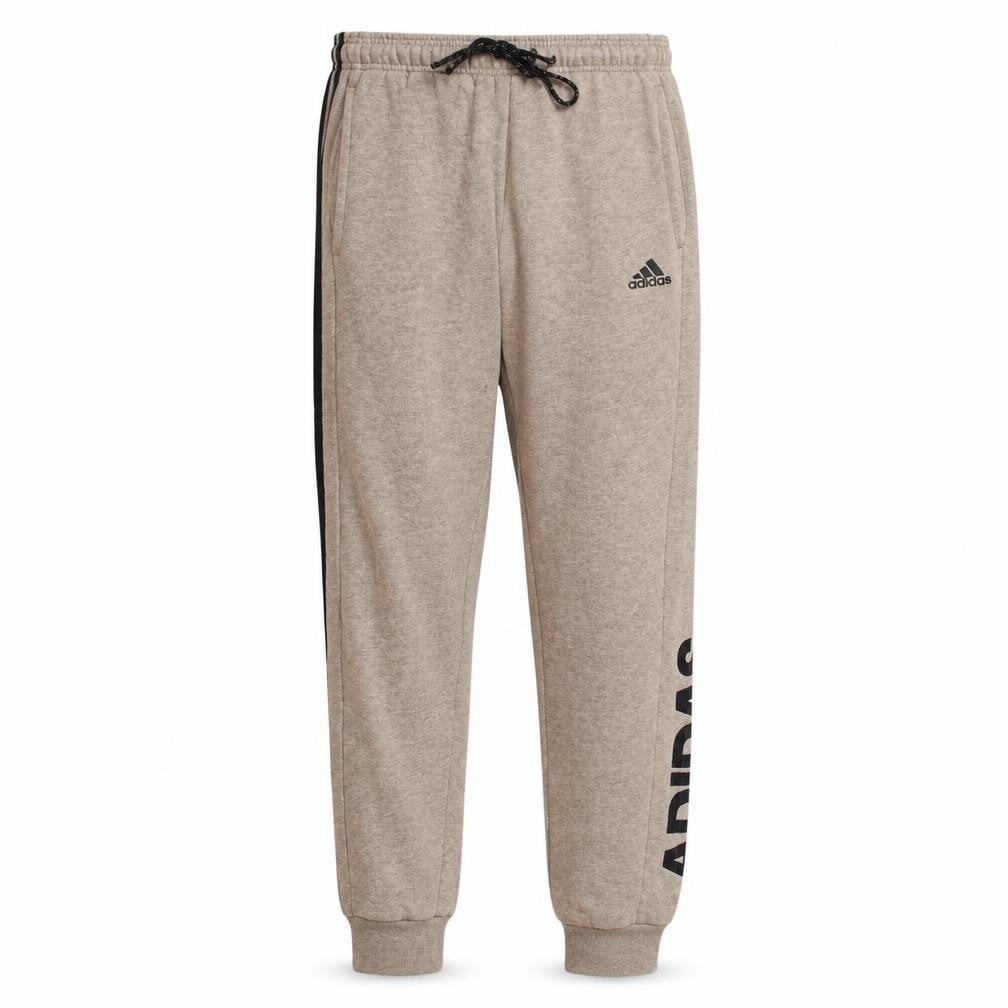 Front view of Adidas men’s beige jogger trousers m regular fit cotton blend