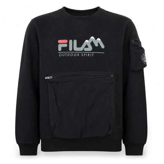 Fila Men's Black Outdoor Spirit Sweatshirt S Regular Fit Pullover