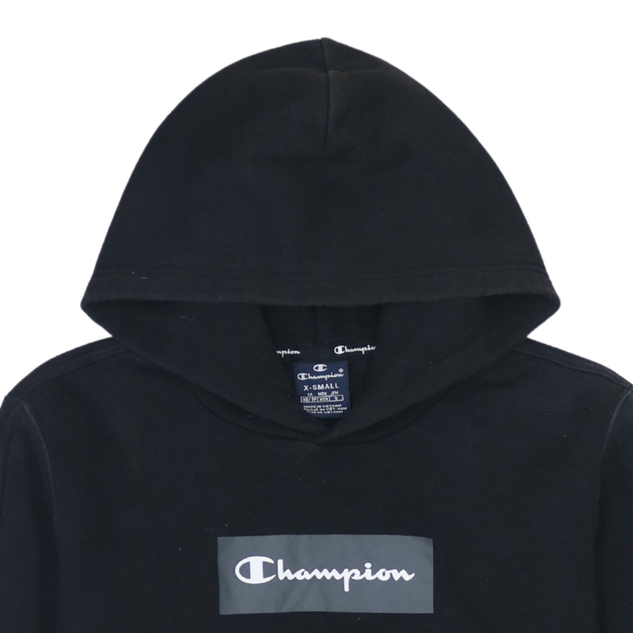 Champion Men's Black XS Pullover Hoodie with Logo Design