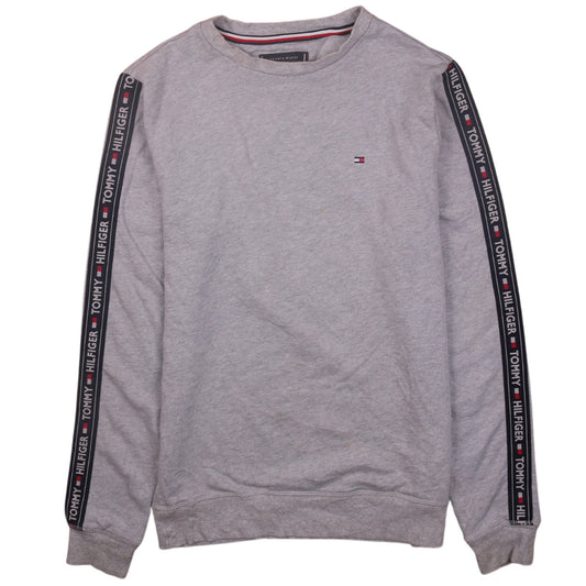 Tommy Hilfiger Men's Grey Logo Stripe Sweatshirt Size S