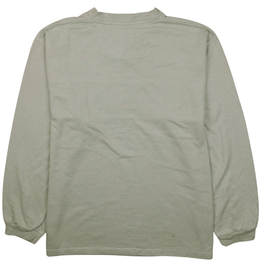 Nike Mens Beige Embroidered Logo V-Neck Pullover Sweatshirt L