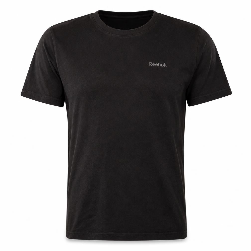 Reebok Men’s Black Cotton Crew Neck Short Sleeve T-Shirt S