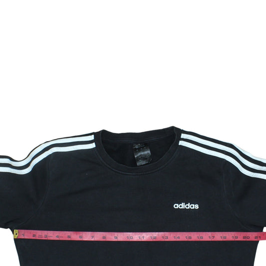 Adidas Womens Black Crew Neck Sweatshirt L 16-18 Logo Long Sleeve