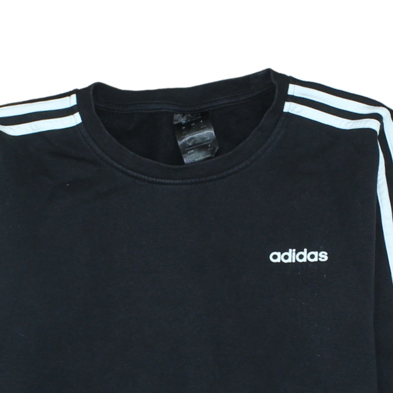 Adidas Womens Black Crew Neck Sweatshirt L 16-18 Logo Long Sleeve