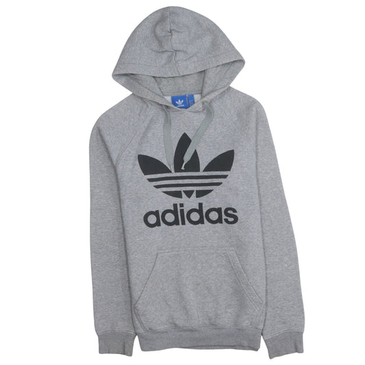 Adidas Men's Grey Pullover Hoodie Small Logo Sports Fleece
