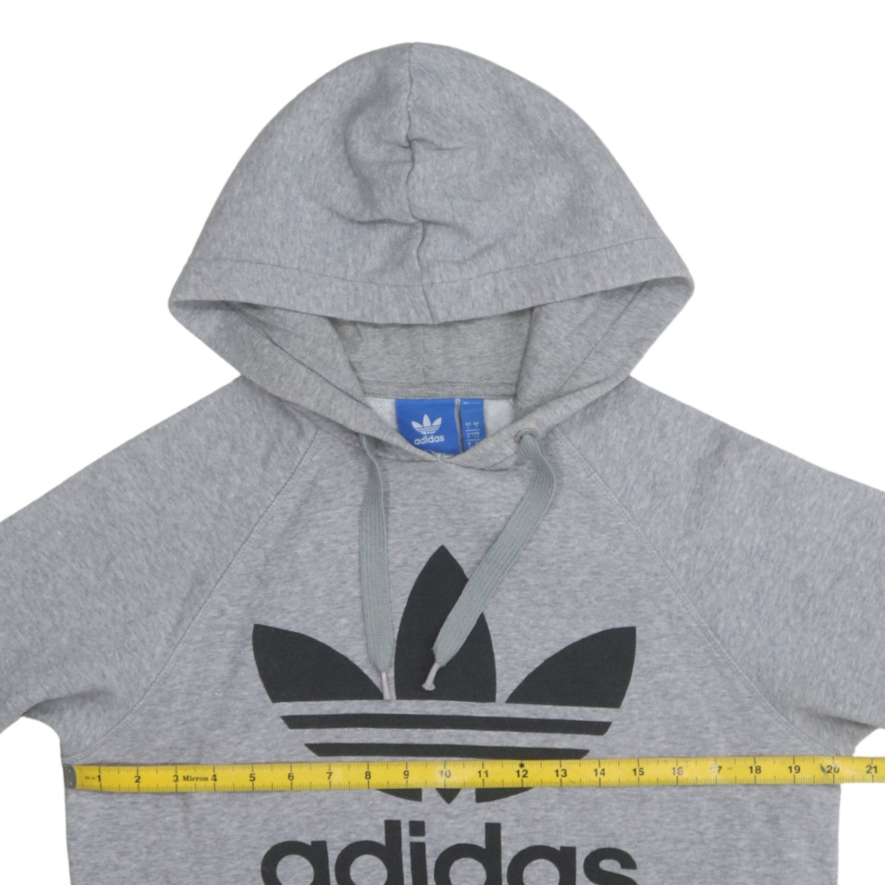 Adidas Men's Grey Pullover Hoodie Small Logo Sports Fleece