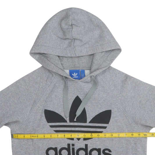 Adidas Men's Grey Pullover Hoodie Small Logo Sports Fleece
