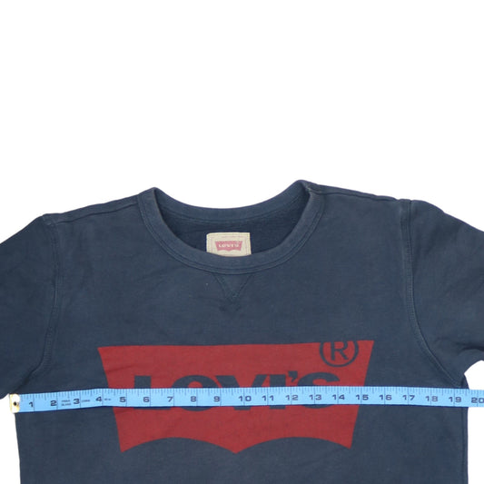 Levi's Boys Blue Logo Crew Neck Pullover Sweatshirt Age 14