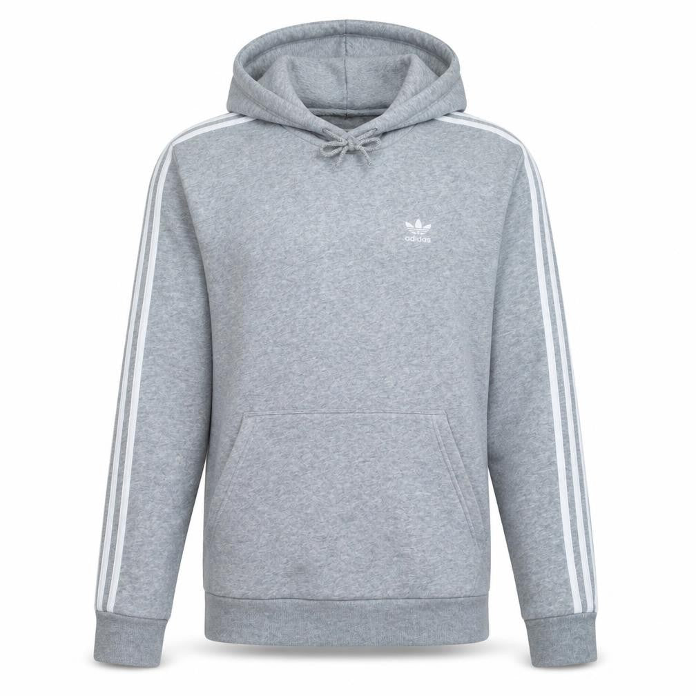 adidas Men's Grey Pullover Hoodie Medium Fleece Sportswear