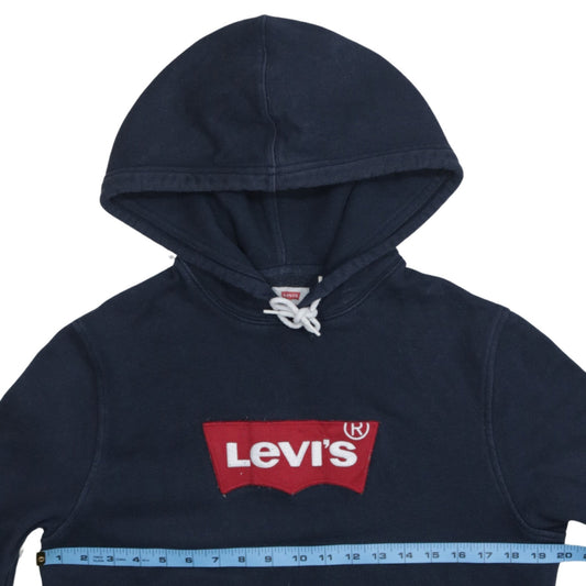 Levi’s Men’s Blue Pullover Hoodie Small Logo Fleece Sweatshirt