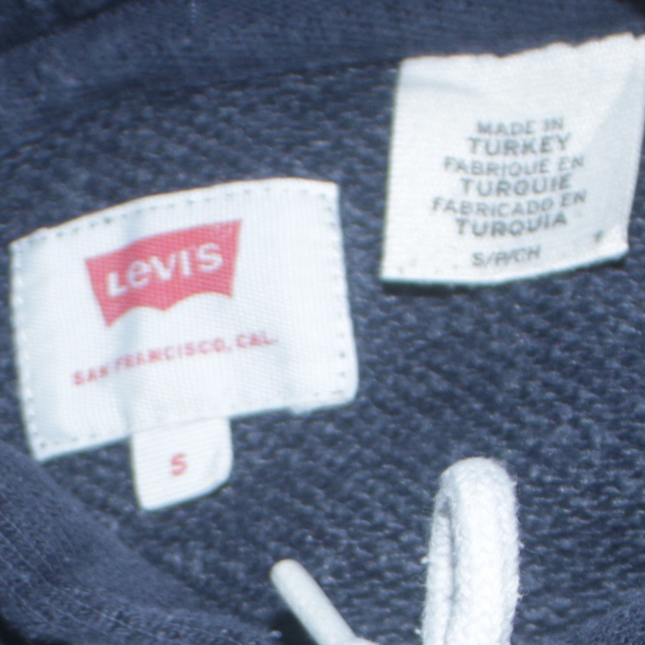 Levi’s Men’s Blue Pullover Hoodie Small Logo Fleece Sweatshirt