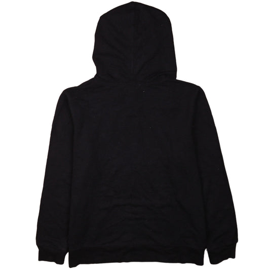 GAP Girls Black Pullover Hoodie L Embroidered Logo Casual Fleece