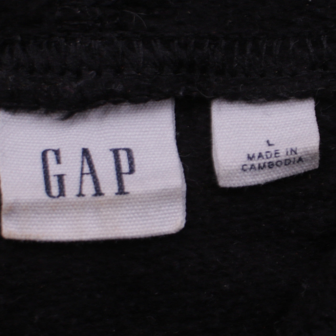 GAP Girls Black Pullover Hoodie L Embroidered Logo Casual Fleece