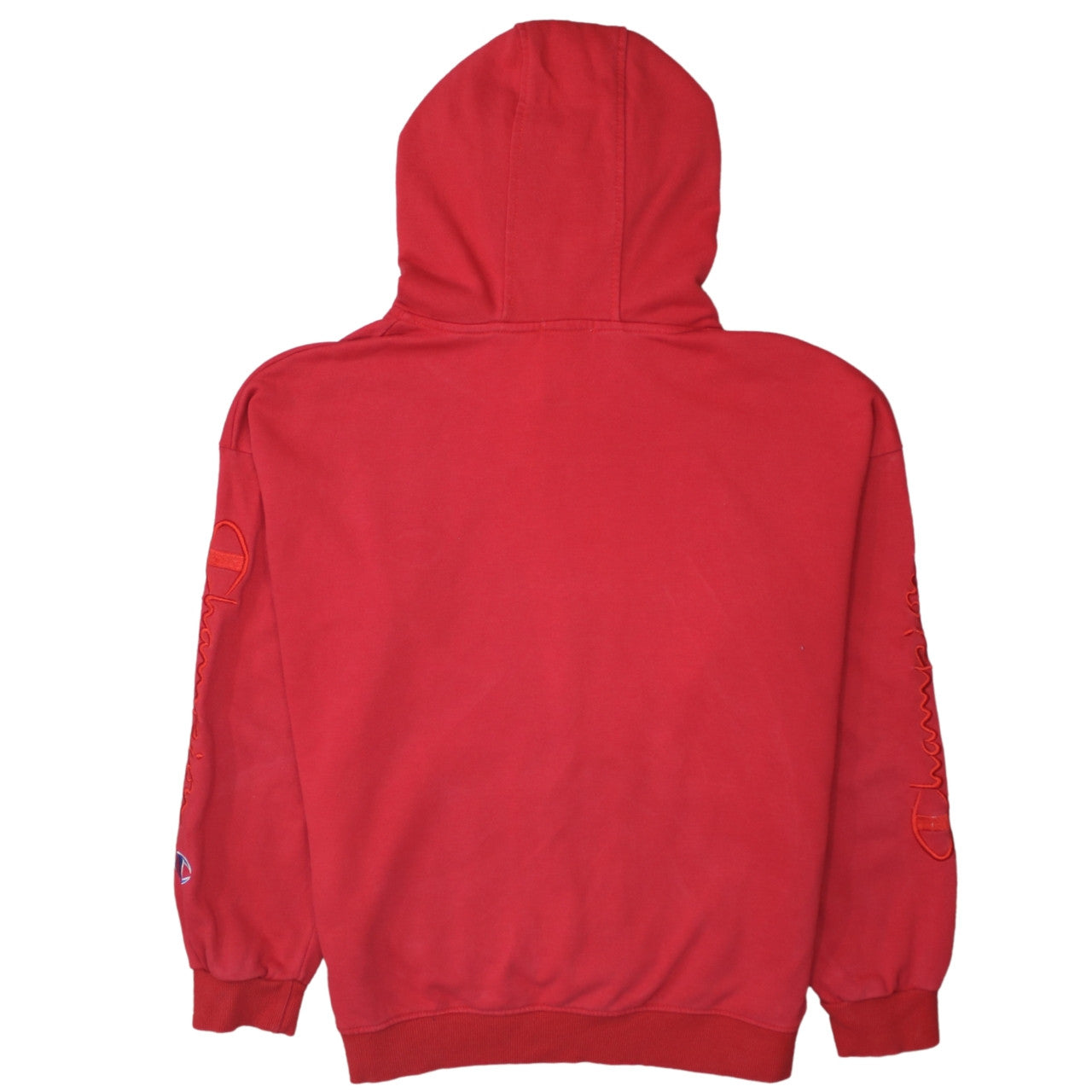 Champion Men's Red Pullover Hoodie M Sports Logo Fleece