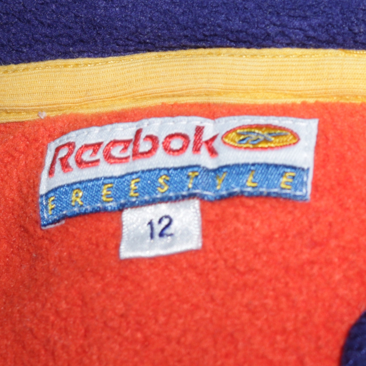 Reebok Womens Blue Fleece Full Zip Retro Jacket Size 12