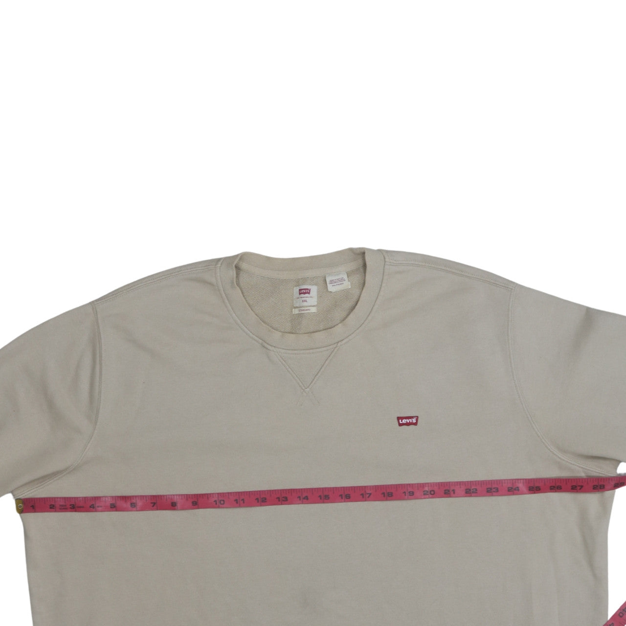 Levi's Men Beige 2XL Pullover Crew Neck Cotton Sweatshirt