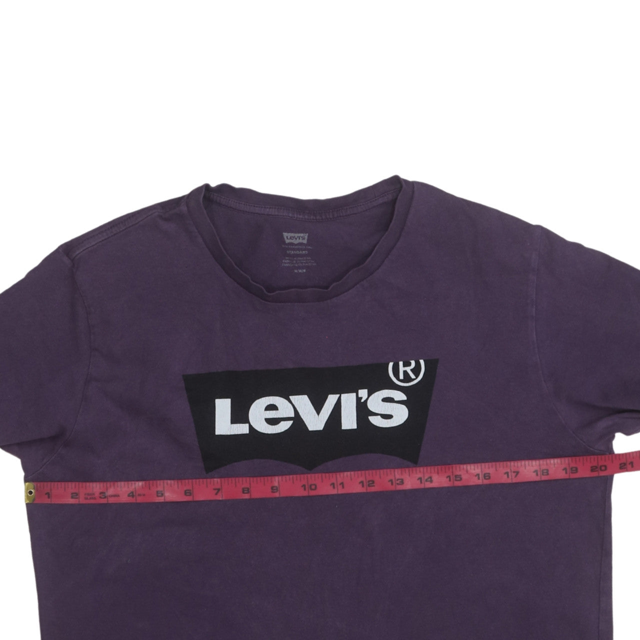 Levi's Men's Purple Graphic Logo T-Shirt Medium Cotton Crew Neck