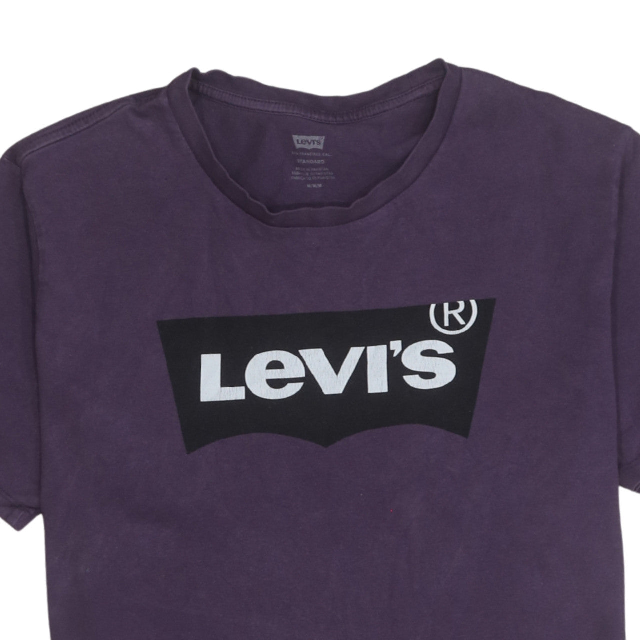 Levi's Men's Purple Graphic Logo T-Shirt Medium Cotton Crew Neck