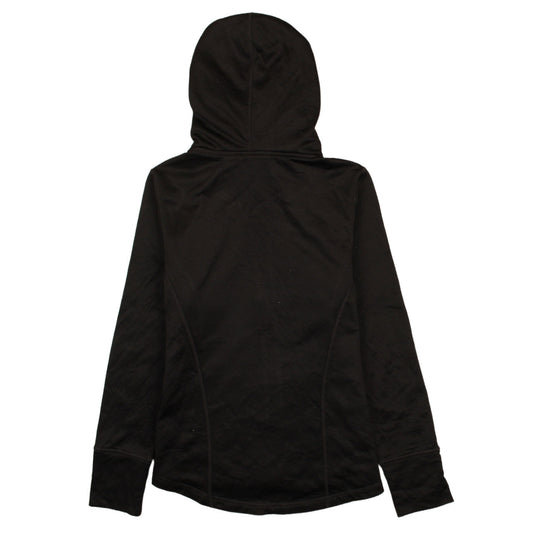 Fila Sport Womens Black Blue Hooded Full Zip Quilted Jacket Size S