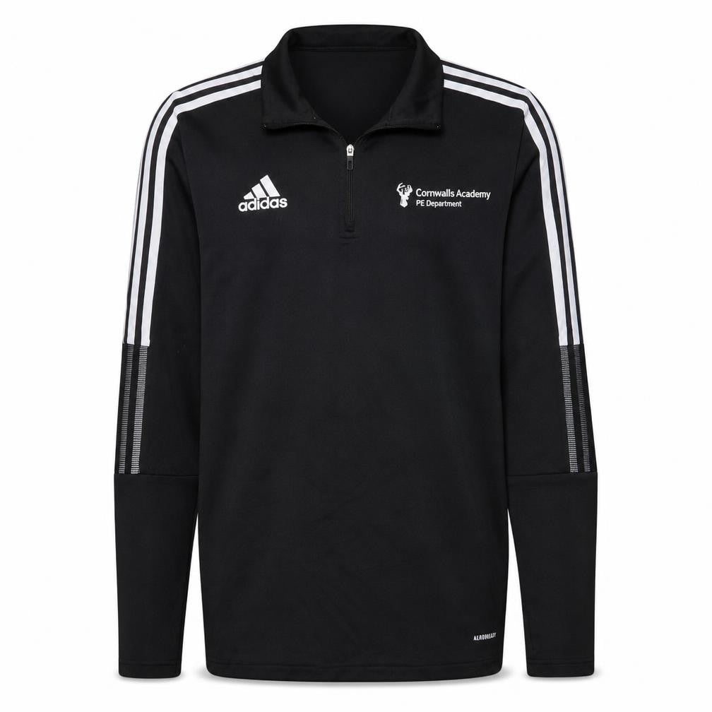 adidas Mens Black M 1/4 Zip Cornwallis Academy PE Sweatshirt