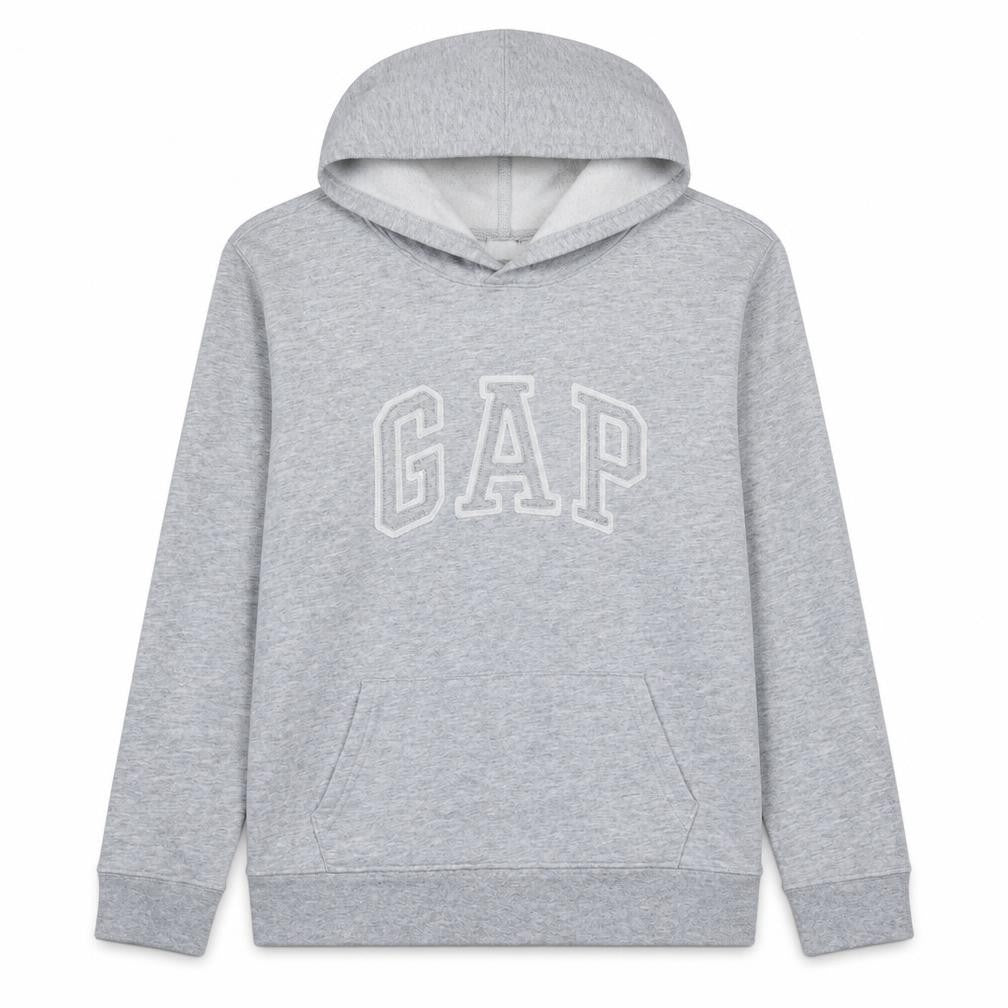 Gap Men's Grey Pullover Hoodie L Logo Graphic Cotton Blend